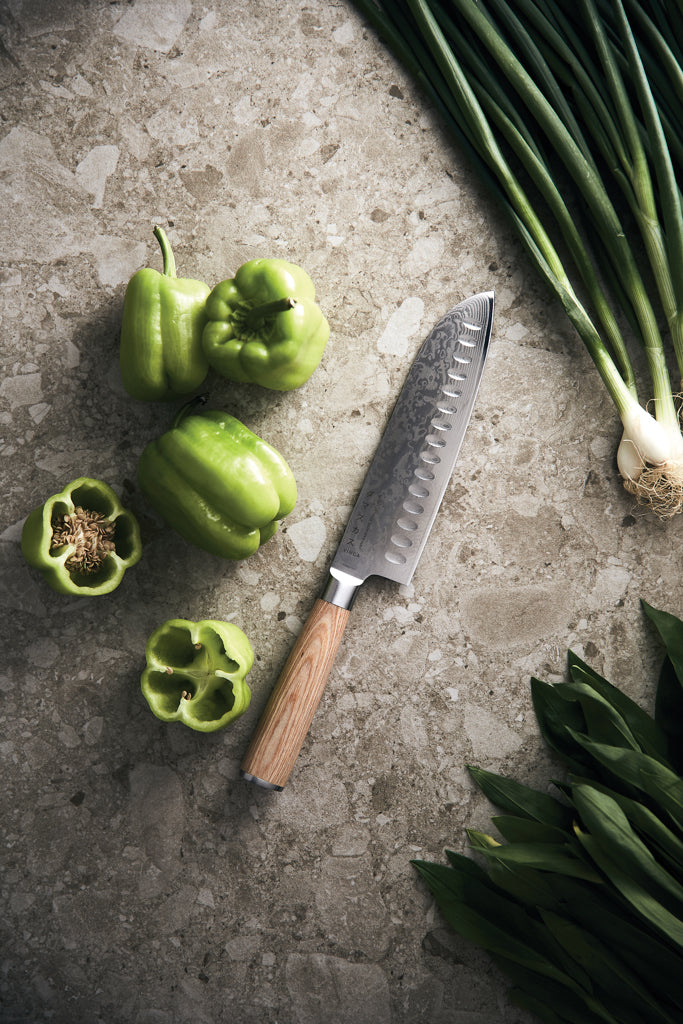 VINGA Hattasan Damascus Santoku mes