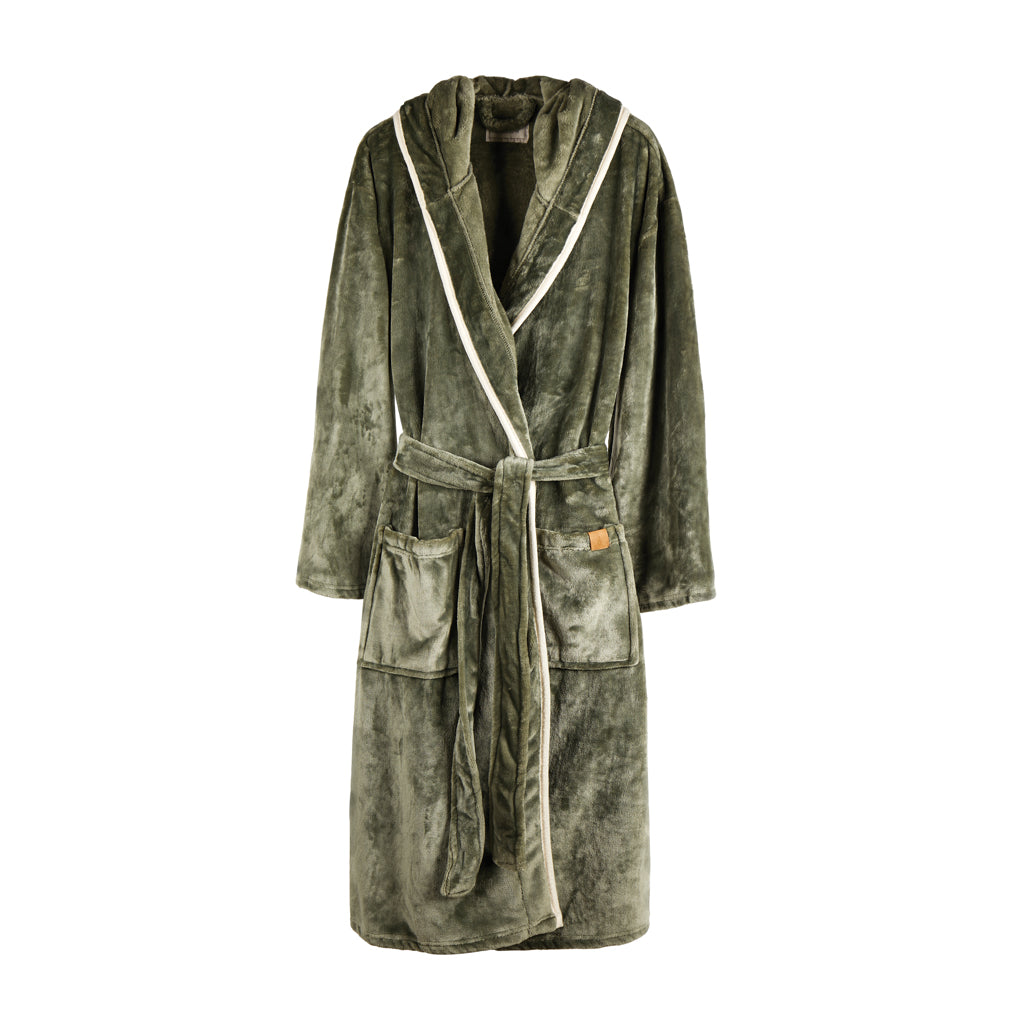 VINGA Louis luxe pluche RPET badjas maat S/M