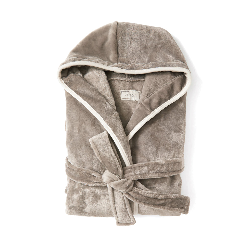 VINGA Louis luxe pluche RPET badjas maat S/M
