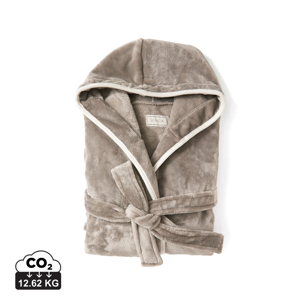 VINGA Louis luxe pluche RPET badjas maat L/XL