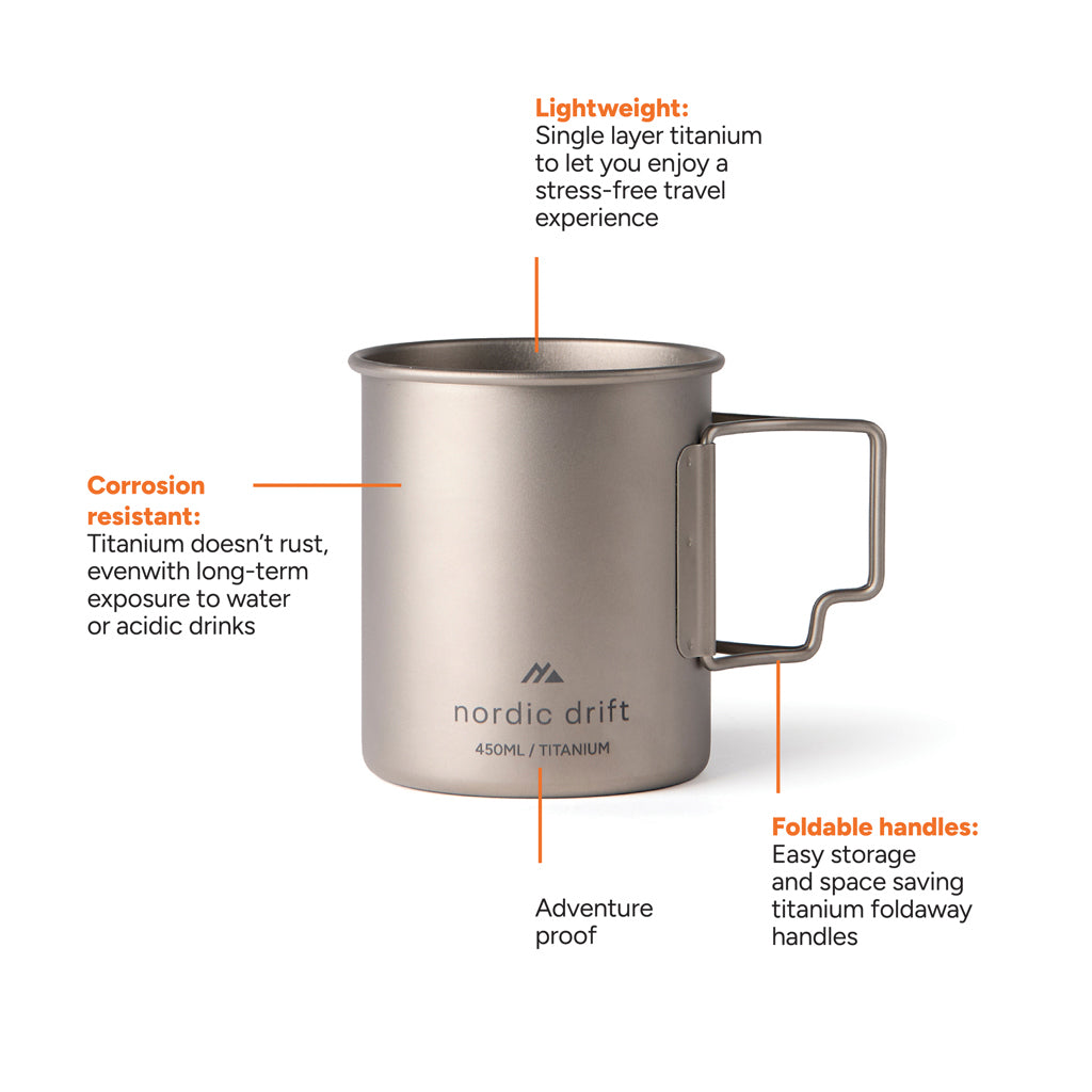 Nordic Drift Trail Ultra Light Titanium 450ml beker