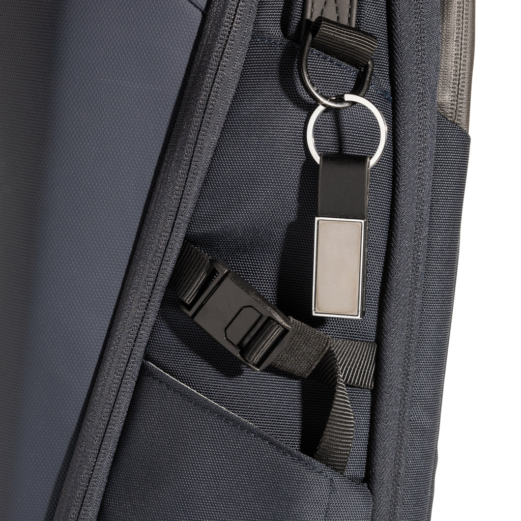 Luxe PU sleutelhanger RCS gerecycled zinc alloy