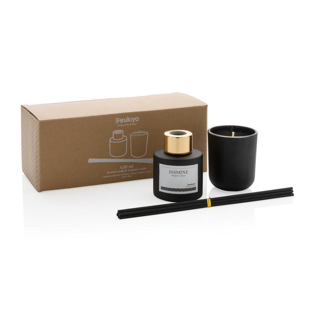 Ukiyo kaars en geursticks geschenkset