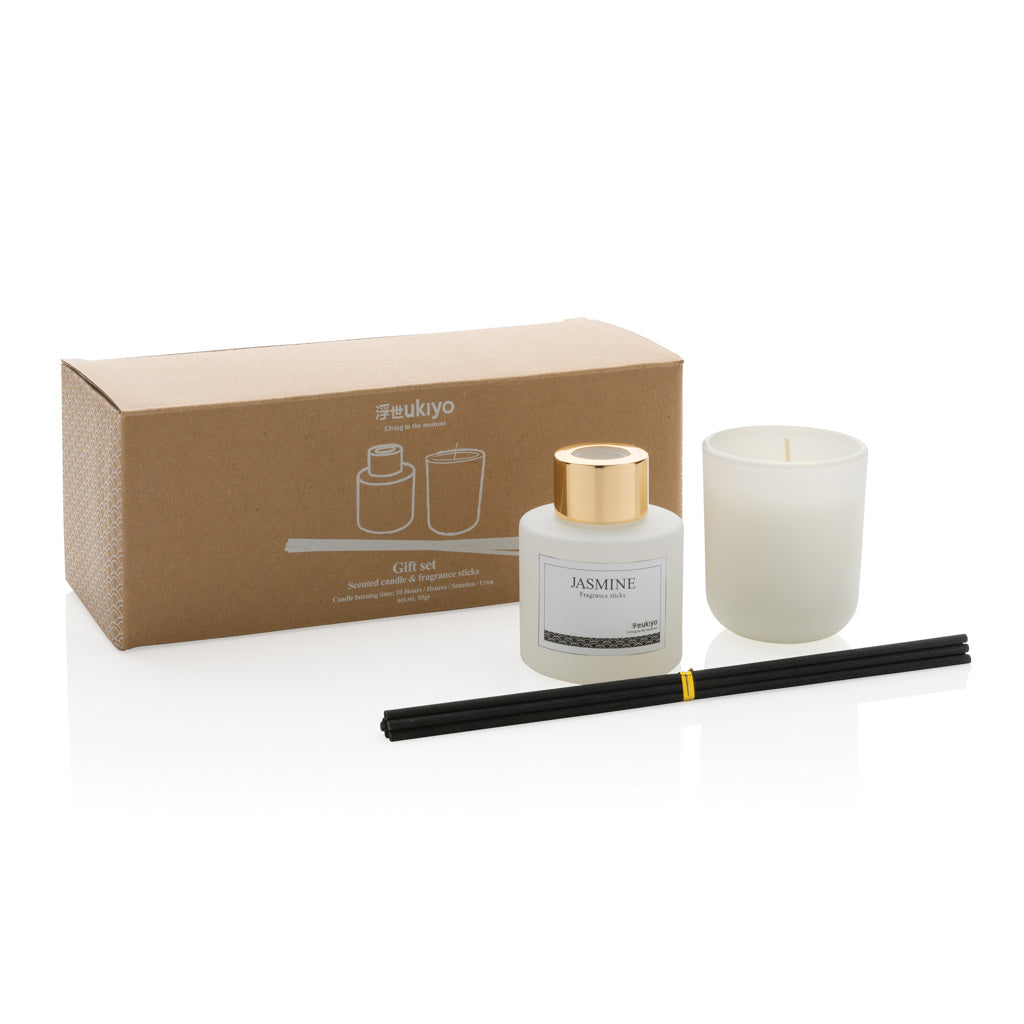 Ukiyo kaars en geursticks geschenkset