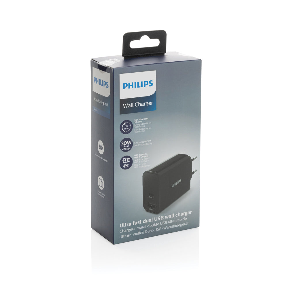 Philips 30W snellader met dual output en PD
