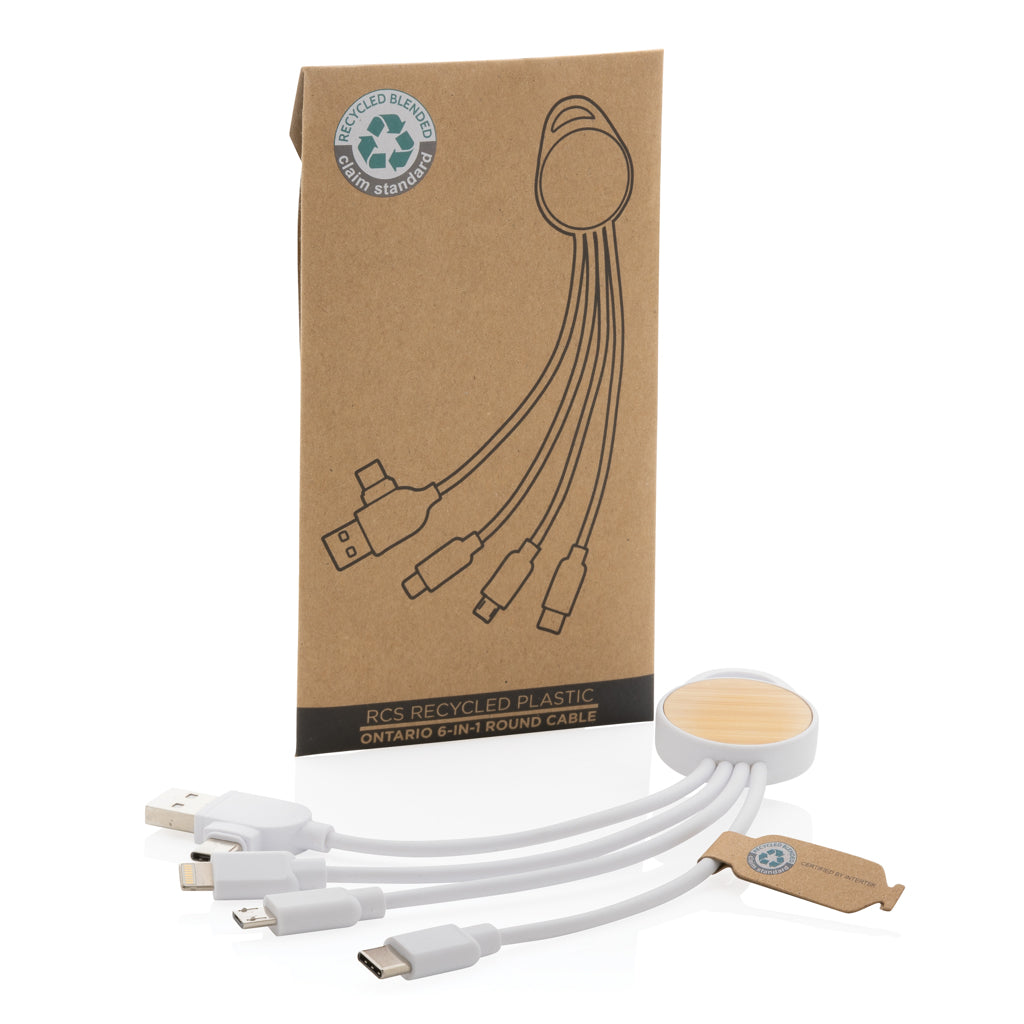 RCS gerecycled plastic Ontario 6-in-1 ronde kabel