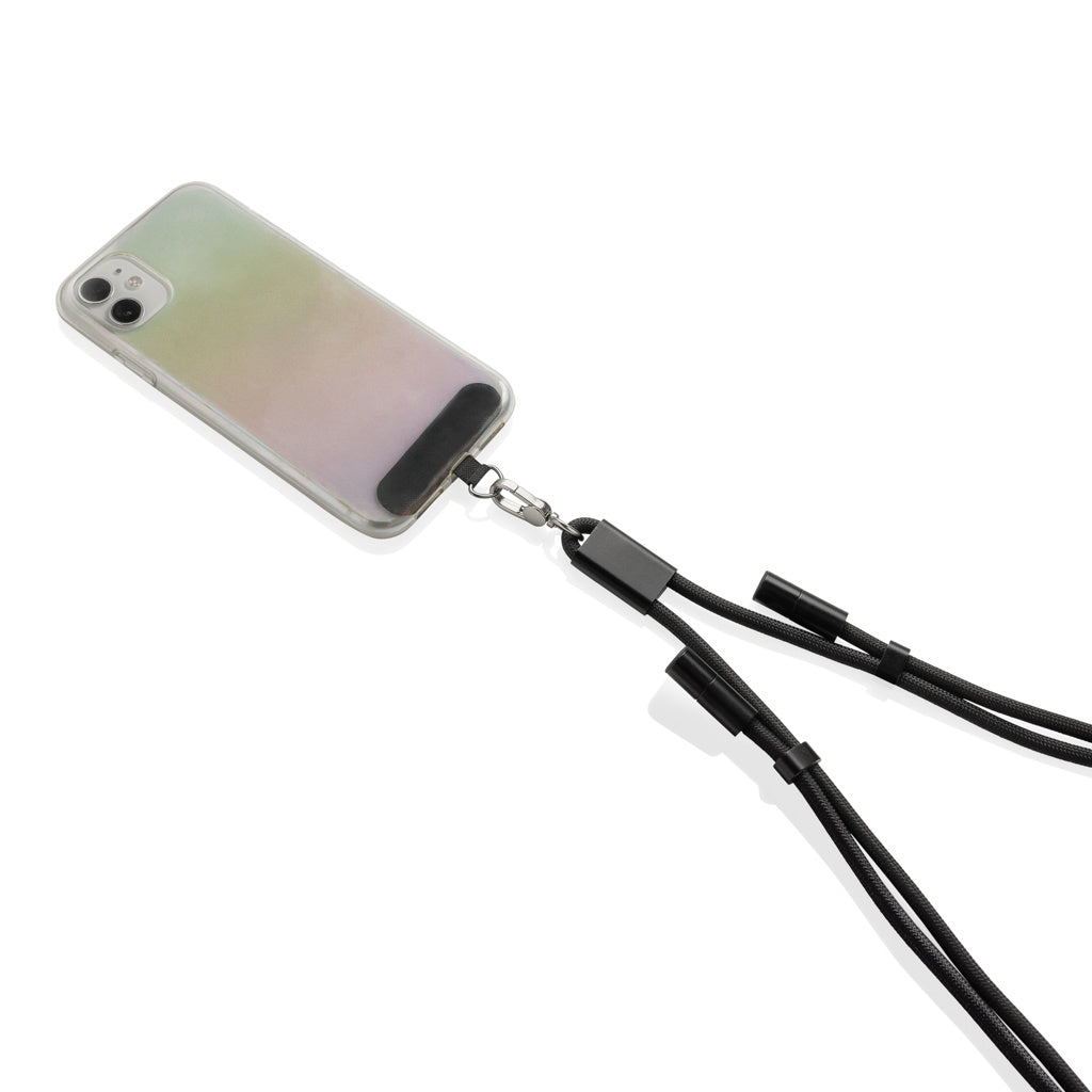 LoopAmp RCS rPET verstelbaar telefoonkoord met 60W kabel