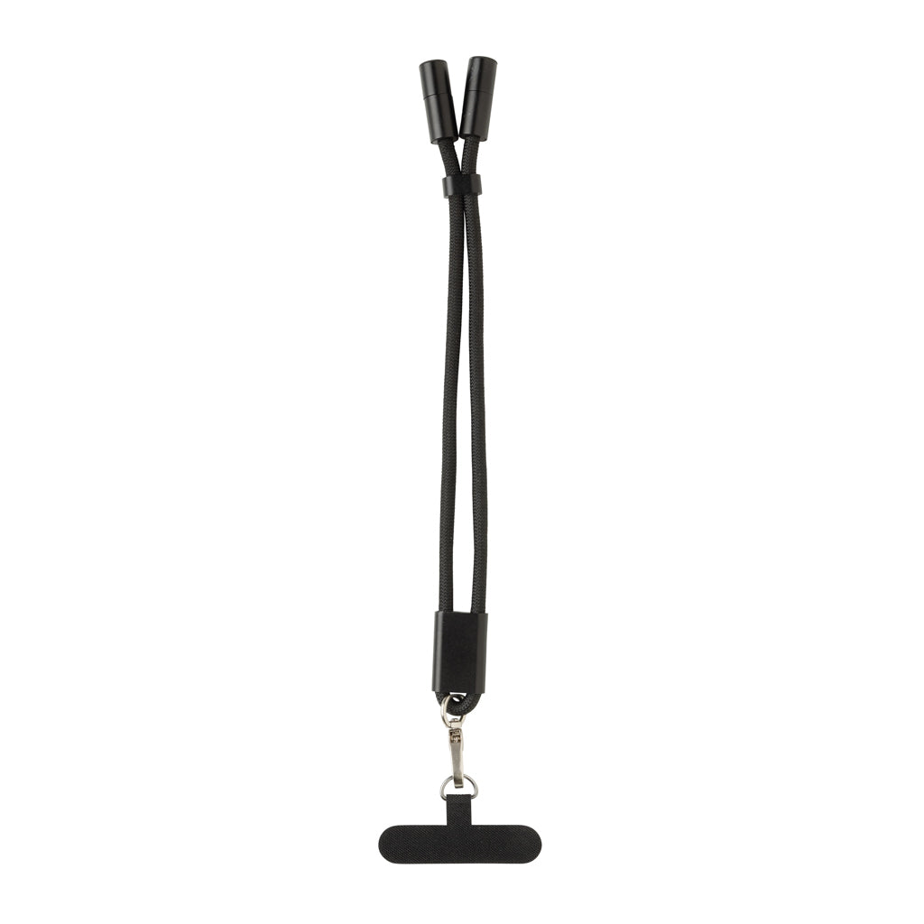 LoopAmp RCS rPET verstelbare telefoonarmband 60W kabel
