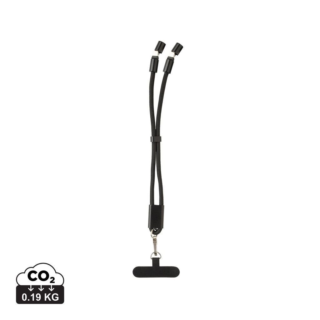 LoopAmp RCS rPET verstelbare telefoonarmband 60W kabel