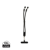 LoopAmp RCS rPET verstelbare telefoonarmband 60W kabel