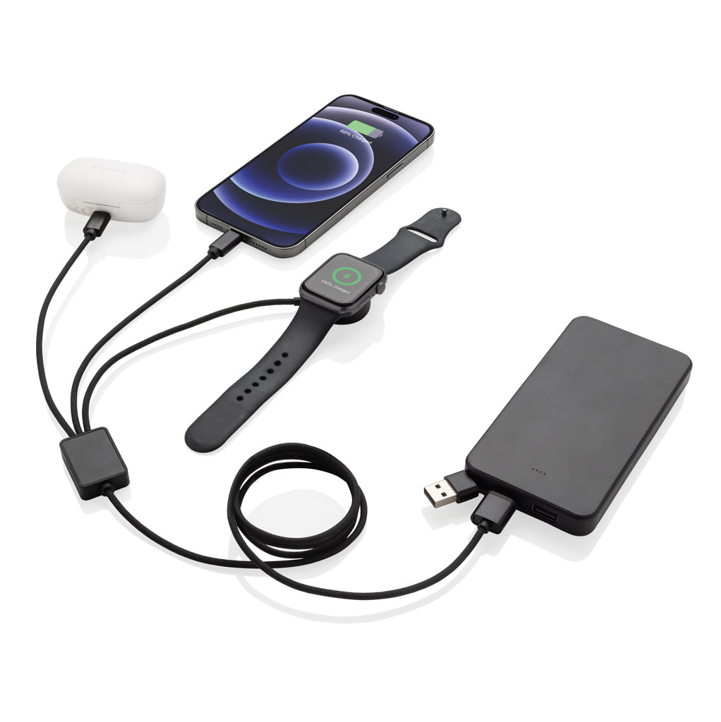 Terra RCS rPET 6-in-1 60W oplaadkabel met iWatch lader