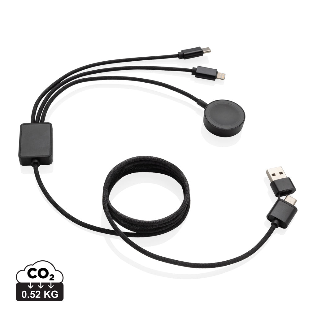 Terra RCS rPET 6-in-1 60W oplaadkabel met iWatch lader