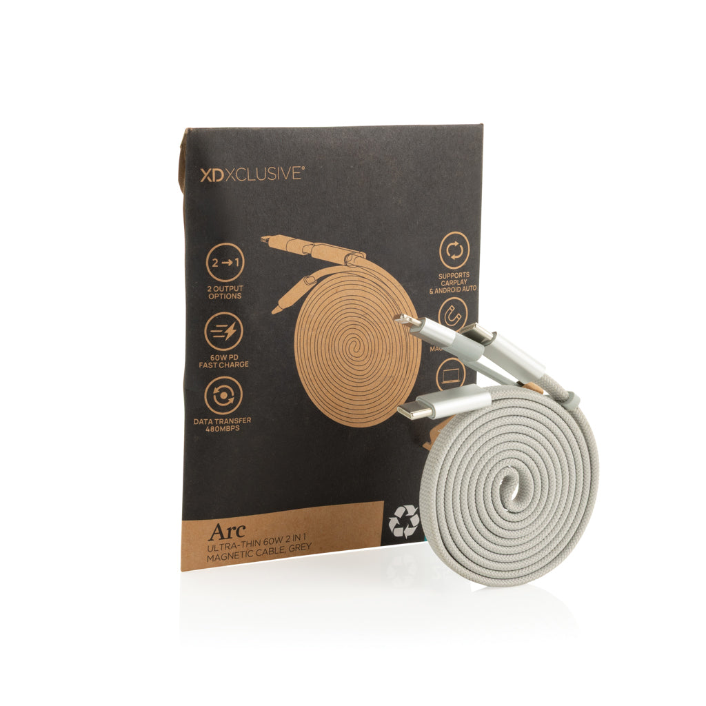 Arc Ultra-thin RCS recycled 60W 2 in 1 magnetische kabel