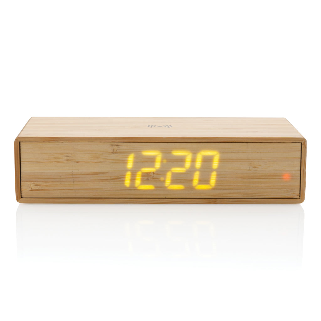 Bamboe alarmklok met 5W draadloze oplader