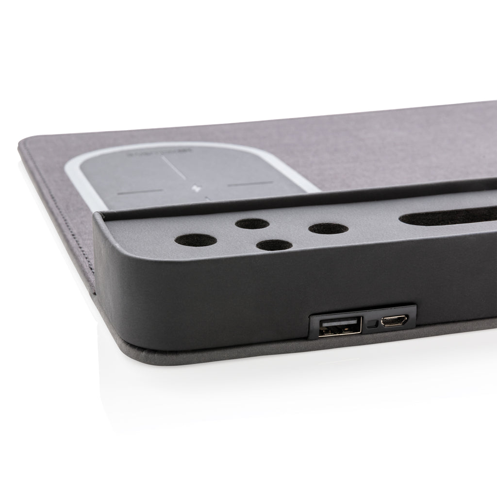 Air muismat met 5W draadloze oplader en USB