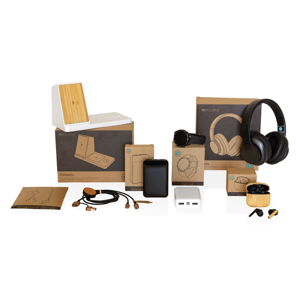 Ontario RCS gerecycled plastic & bamboe 15W 3 in 1 lader