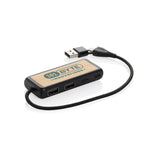 Link RCS gerecycled plastic en bamboe dubbeleUSB-hub