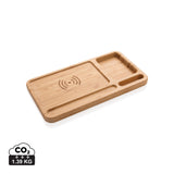 Bamboe desk organizer met 5W draadloze oplader