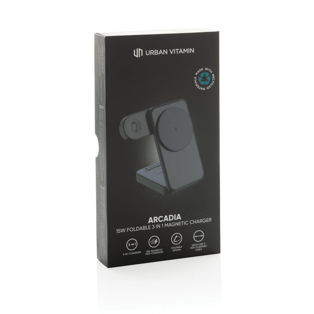 Urban Vitamin Arcadia RCS rplastic 15W 3-in-1 magn. oplader