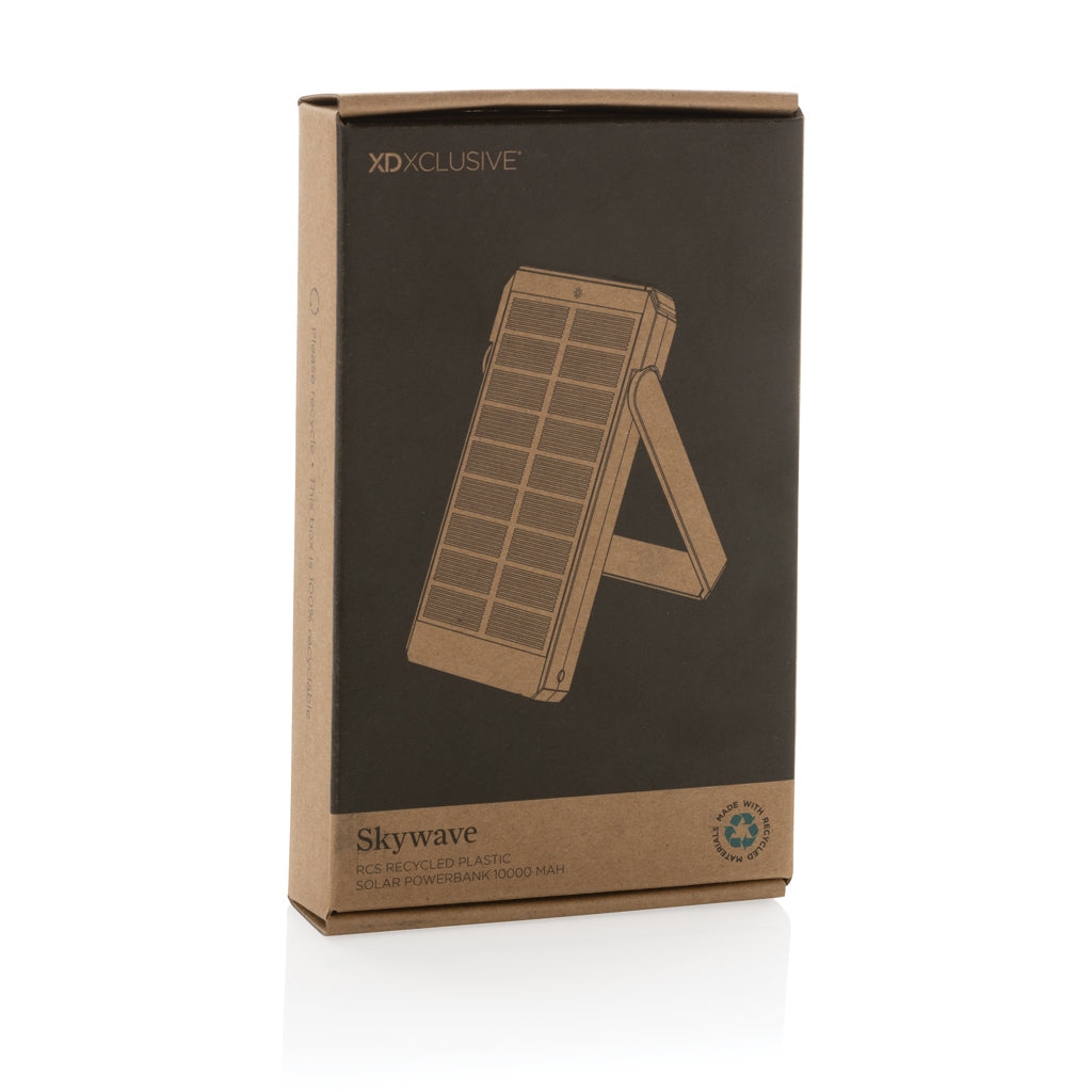 Skywave RCS gerecyclede kunststof zonne-powerbank 10000 mAh