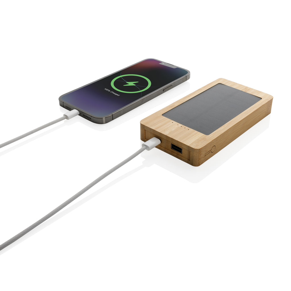 Sunwick 10.000 mAh bamboe solar powerbank