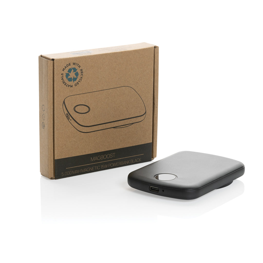 MagBoost gerecycled plastic 5000 mah magnetische powerbank