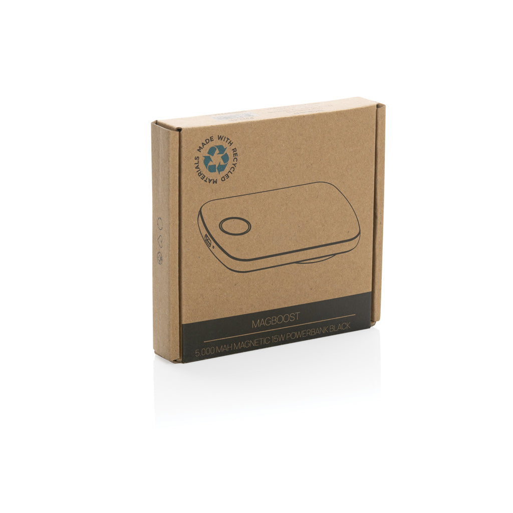 MagBoost gerecycled plastic 5000 mah magnetische powerbank