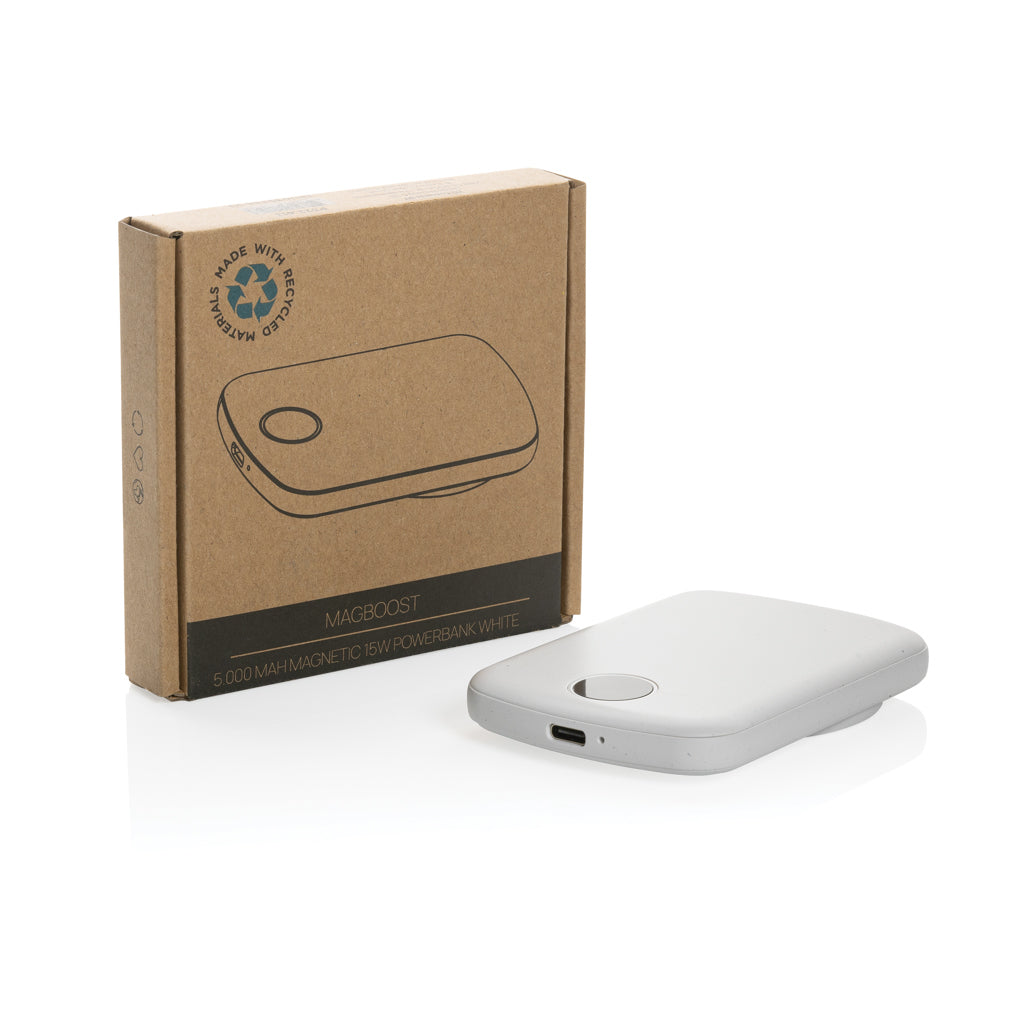 MagBoost gerecycled plastic 5000 mah magnetische powerbank