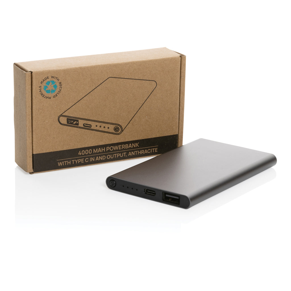 RCS gerecycled plastic/alu 4000 mah powerbank met type C