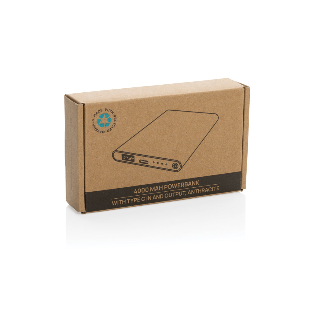RCS gerecycled plastic/alu 4000 mah powerbank met type C