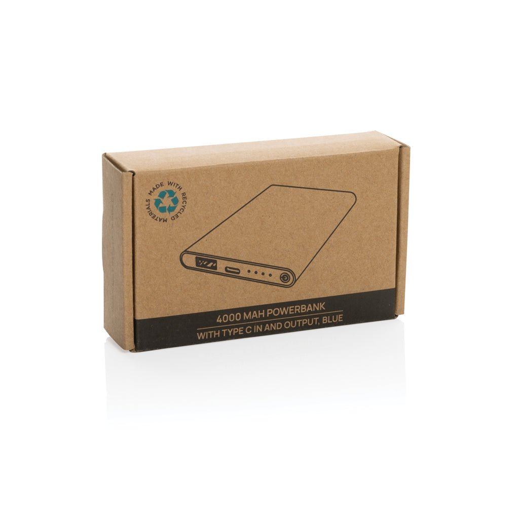 RCS gerecycled plastic/alu 4000 mah powerbank met type C