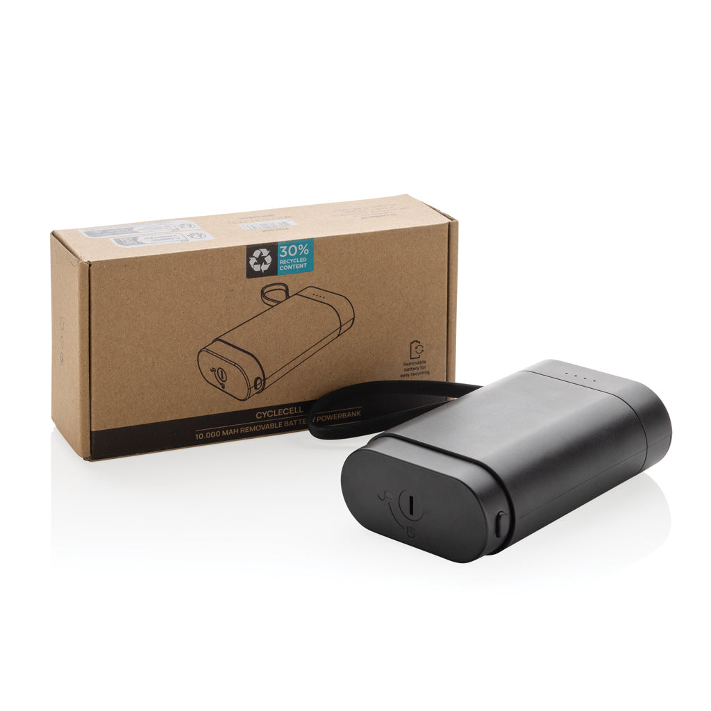 CycleCell 10.000 mAh powerbank met verwijderbare batterij