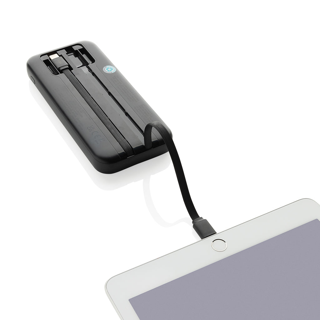 Turbopack RCS rplastic powerbank 10.000 ingebouwde kabels