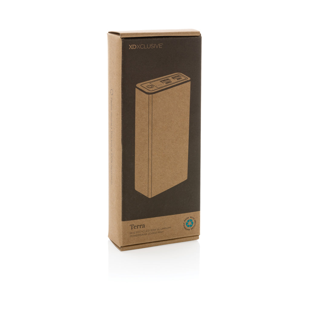 Terra RCS gerecyclede 20W aluminium powerbank 20.000 mAh