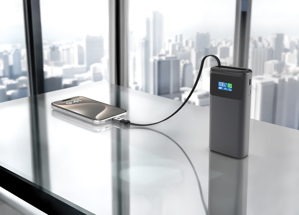 Quantum RCS ultra-fast PD45W 10.000mAh powerbank met scherm