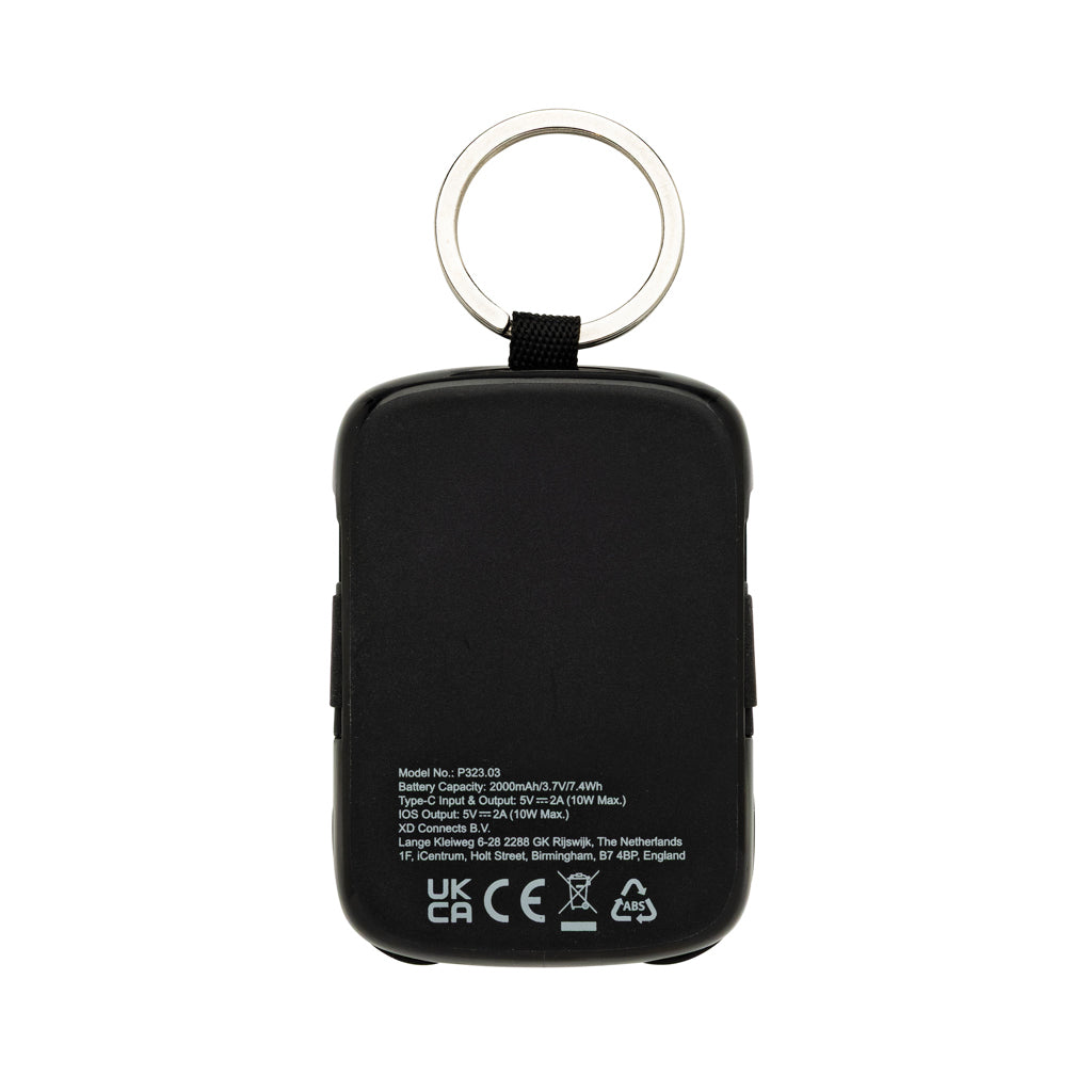 Nexo RCS sleutelhanger powerbank 2.000 mAh met geïntegreerde