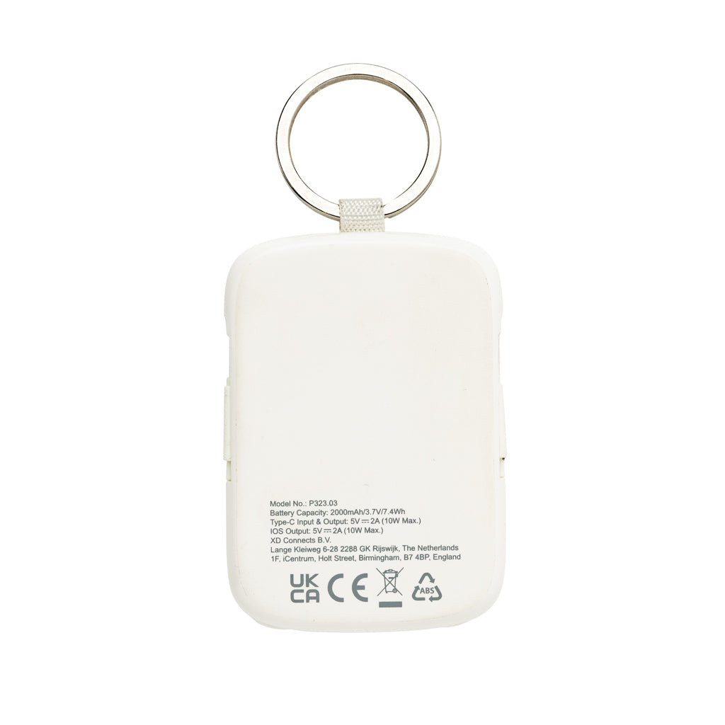 Nexo RCS sleutelhanger powerbank 2.000 mAh met geïntegreerde