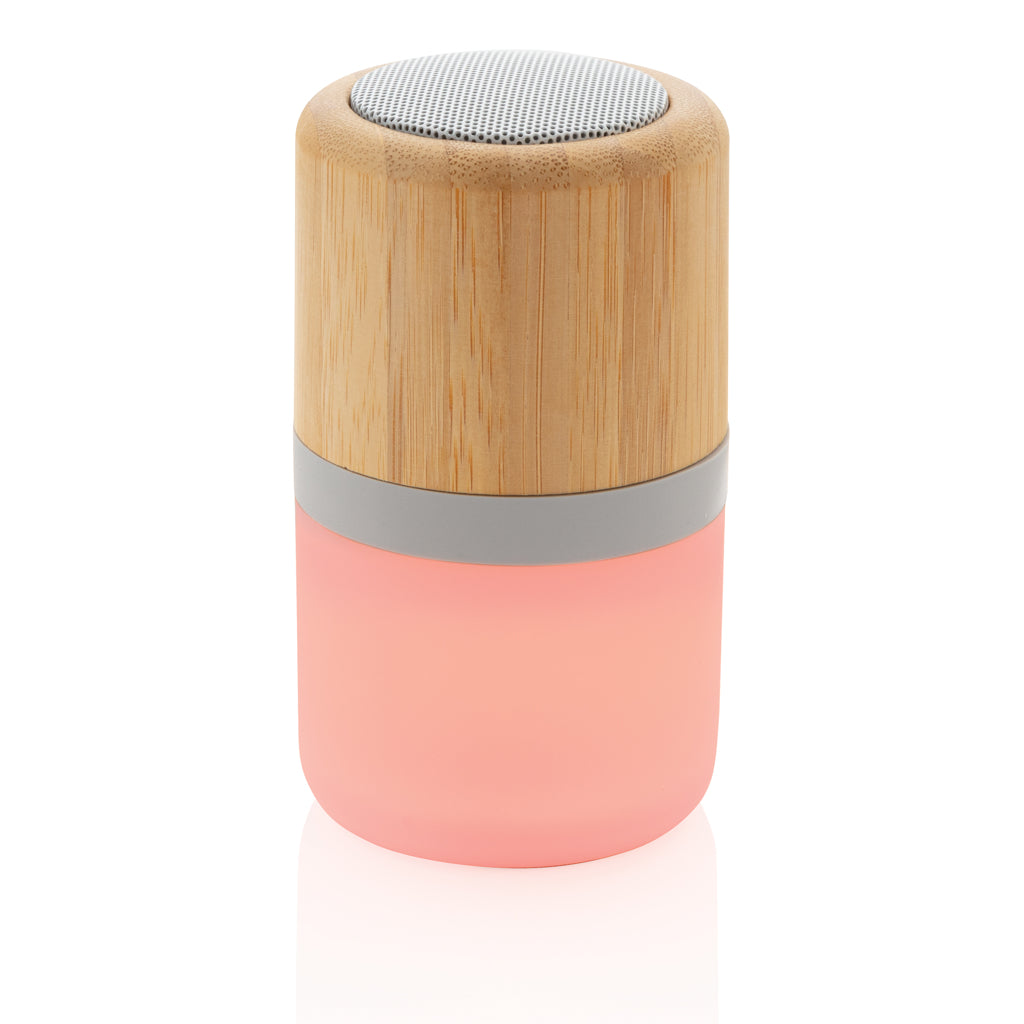Draadloze bamboe 3W speaker met sfeerlicht