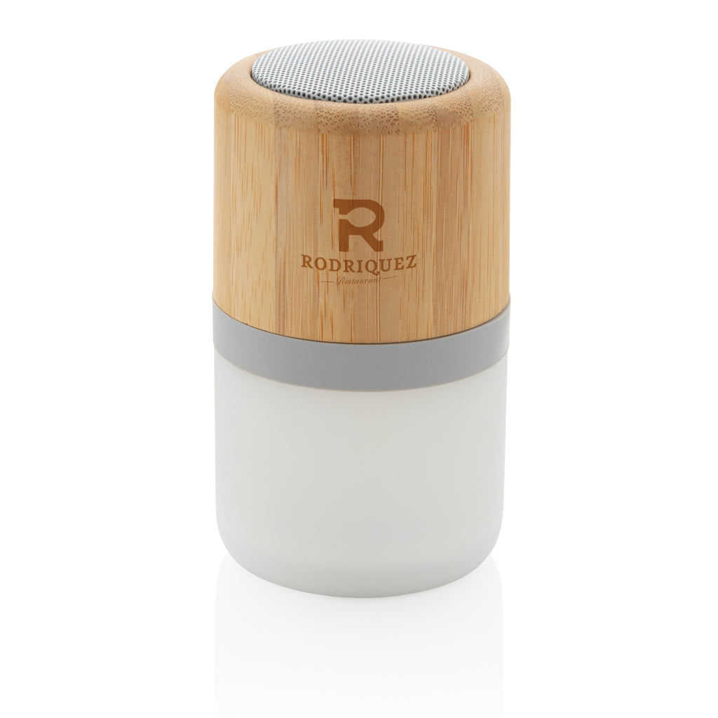 Draadloze bamboe 3W speaker met sfeerlicht