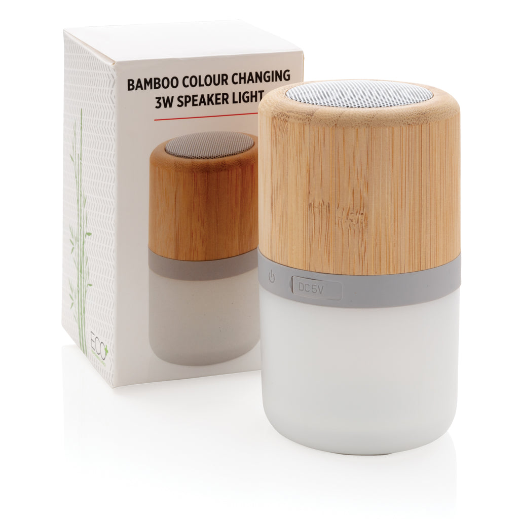 Draadloze bamboe 3W speaker met sfeerlicht