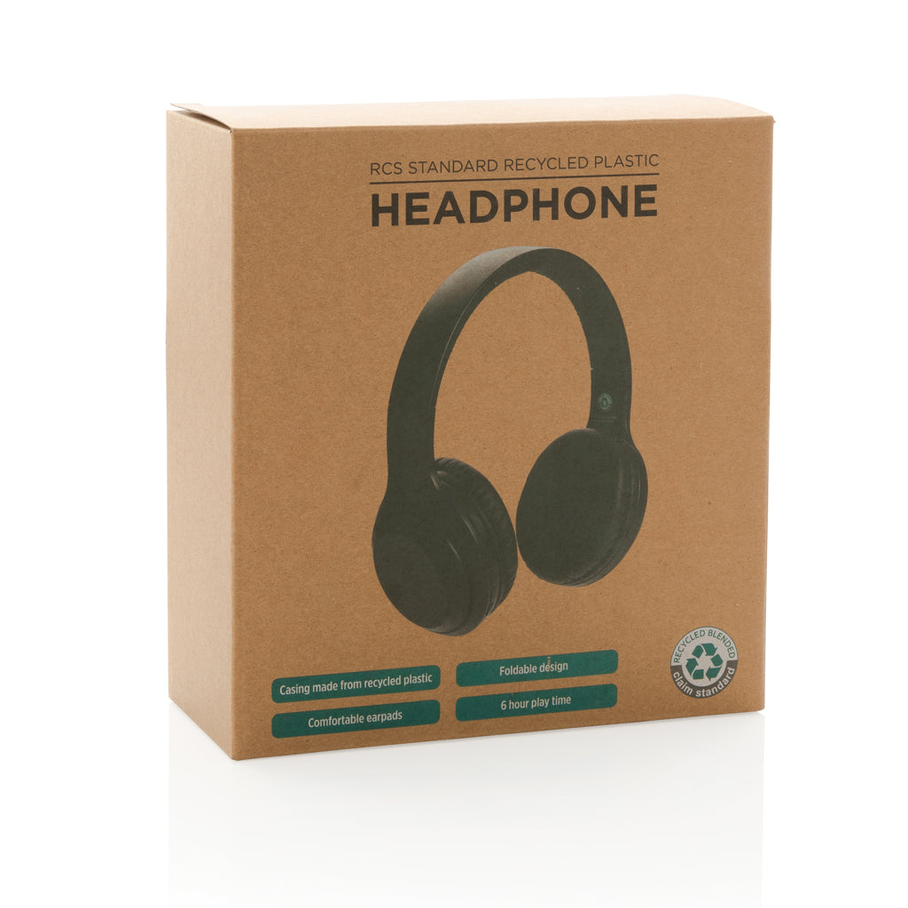 RCS standaard recycled plastic hoofdtelefoon