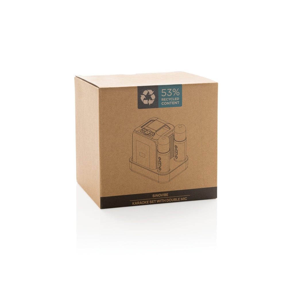 Singvibe RCS gerecycled plastic karaokeset met 2 microfoons