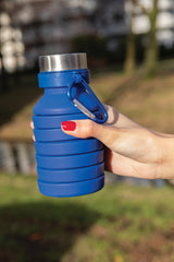 Lekvrije opvouwbare siliconen fles met schroefdop