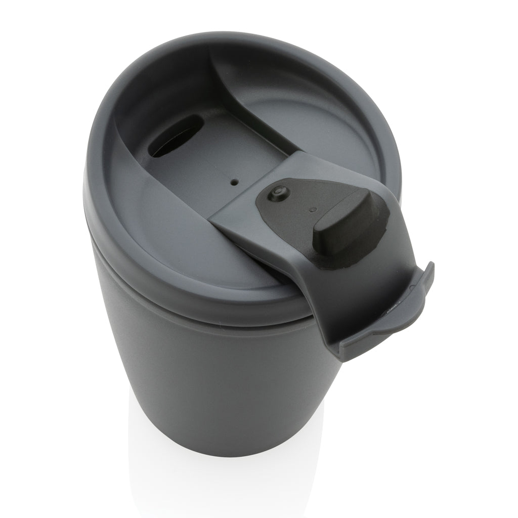 GRS gerecycled PP beker met klapdeksel