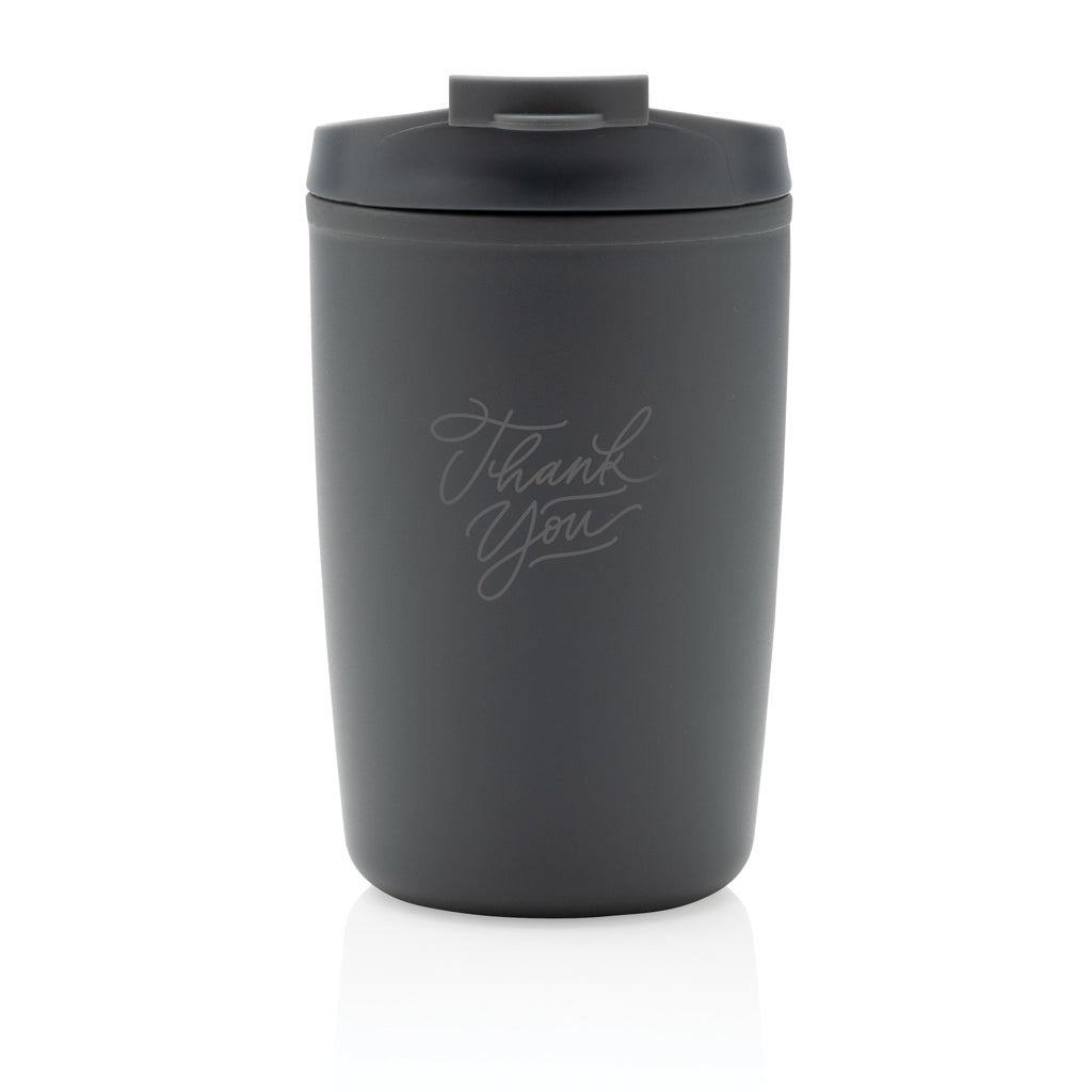 GRS gerecycled PP beker met klapdeksel