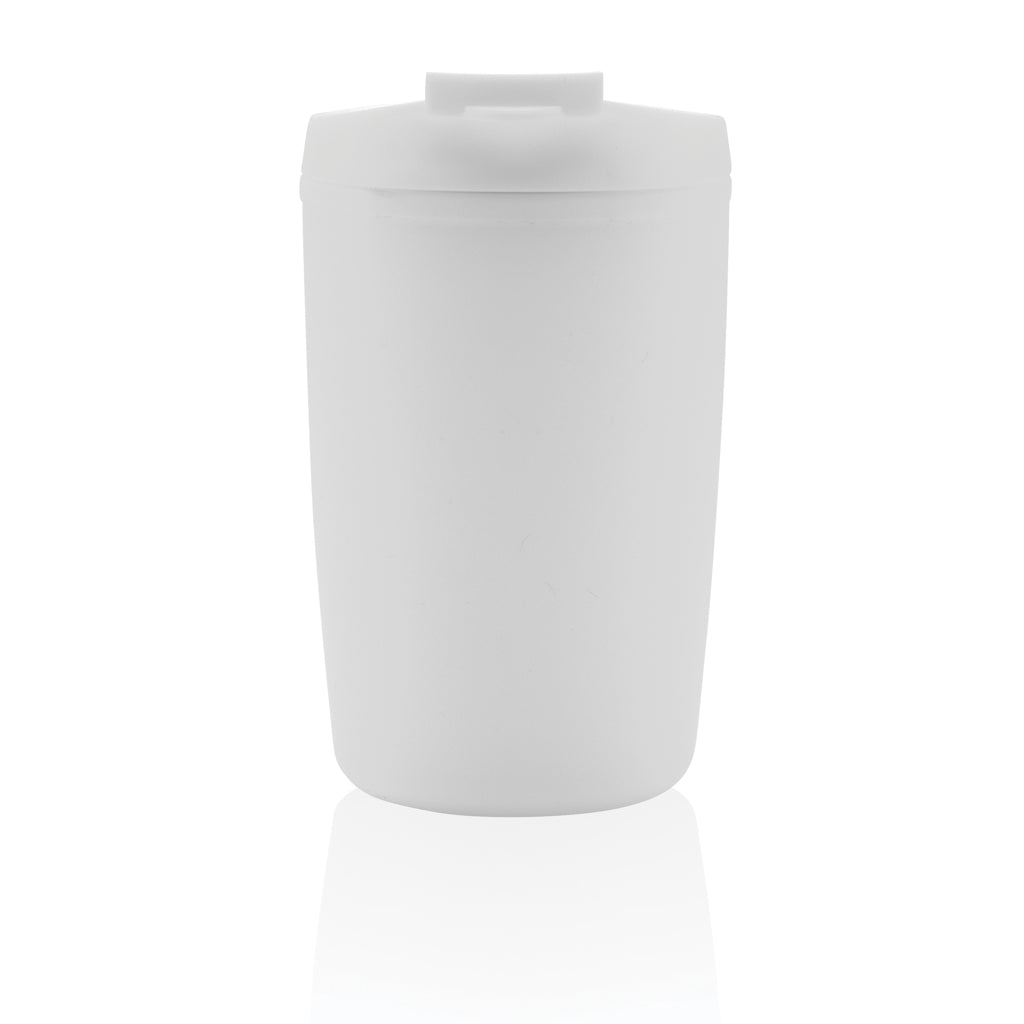 GRS gerecycled PP beker met klapdeksel