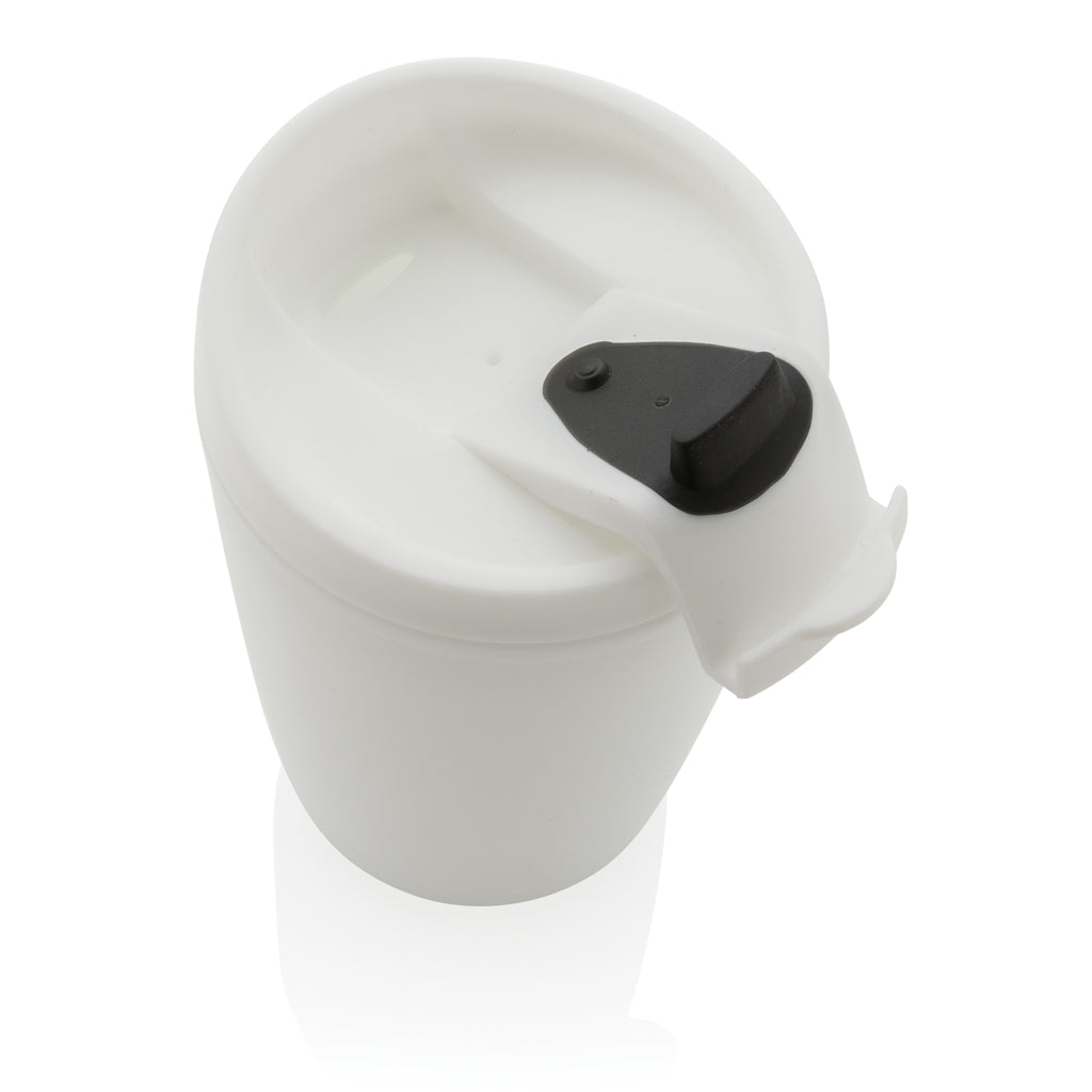 GRS gerecycled PP beker met klapdeksel