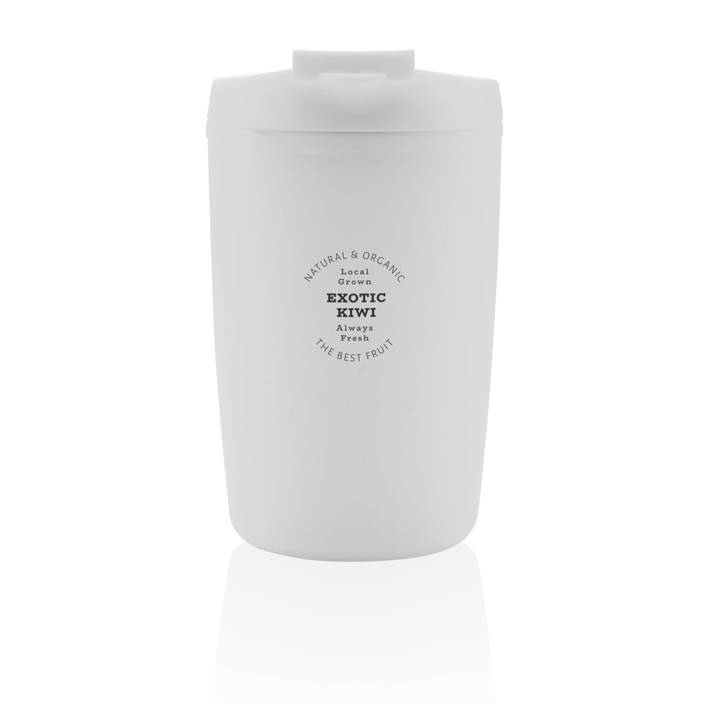 GRS gerecycled PP beker met klapdeksel