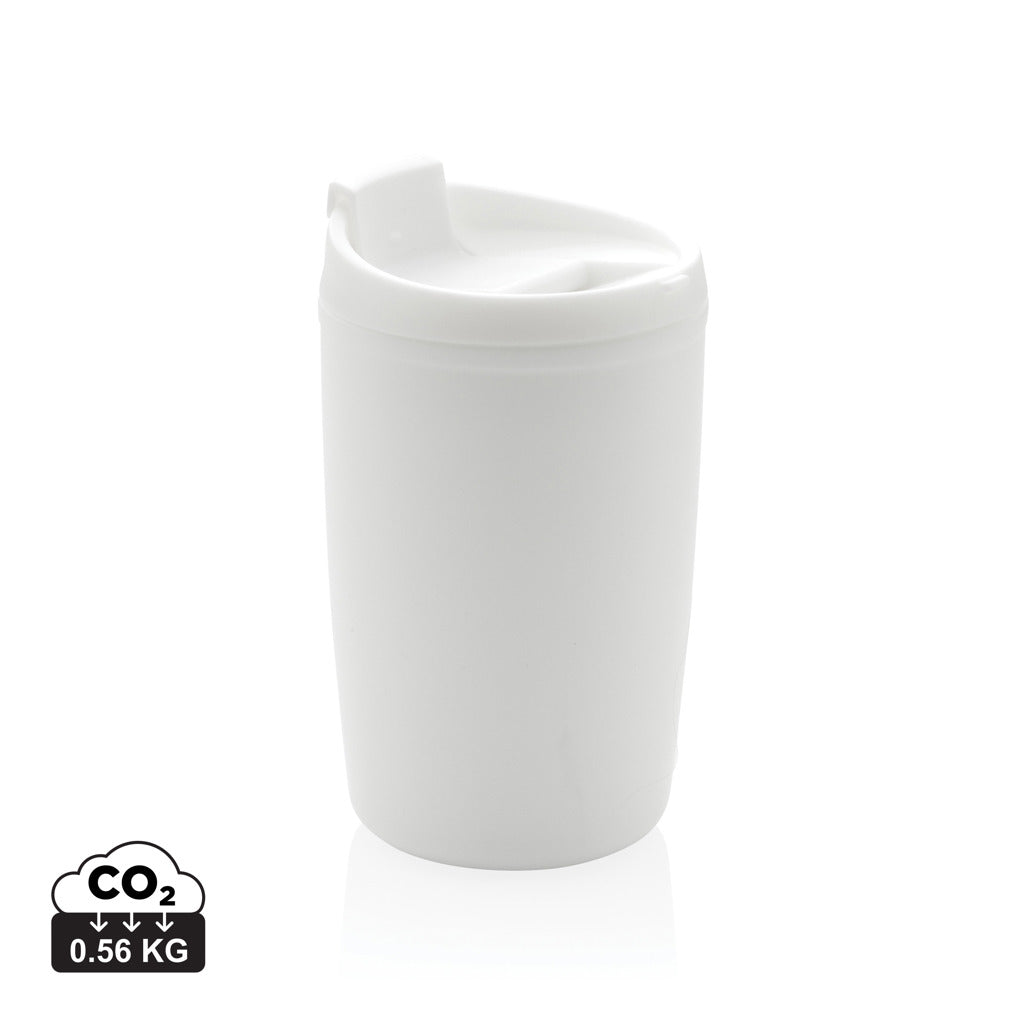 GRS gerecycled PP beker met klapdeksel
