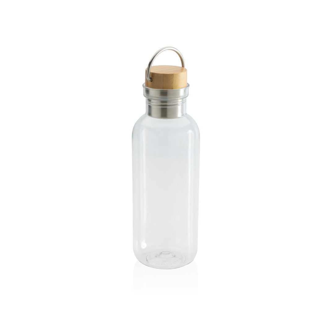RCS recycled PET fles met bamboe deksel en handvat
